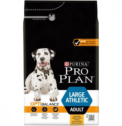 Pro Plan OptiHealth Large Athletic Adult сухой корм для взрослых собак крупных пород с курицей и рисом 3 кг. 